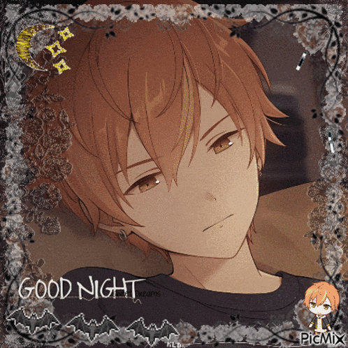 a picture of a boy with a good night message