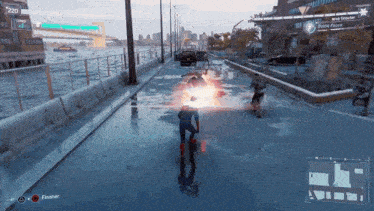 a video game is being played on a console with the finisher button