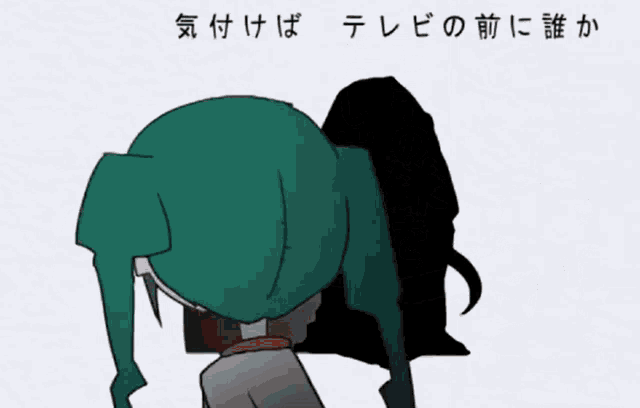 a cartoon of a man in a green jacket kneeling down next to a man in a black cape