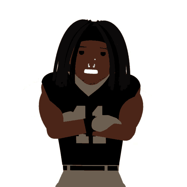 a cartoon drawing of a football player wearing a number 41 jersey