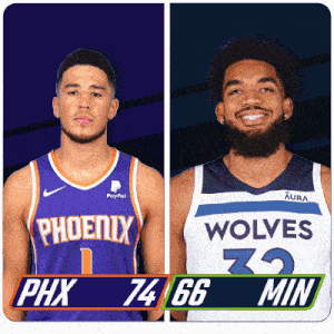 Phoenix Suns (74) Vs. Minnesota Timberwolves (66) Half-time Break GIF - Nba Basketball Nba 2021 GIFs