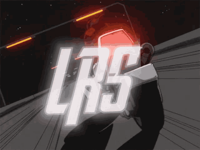 the word lrs that is on a black and white background