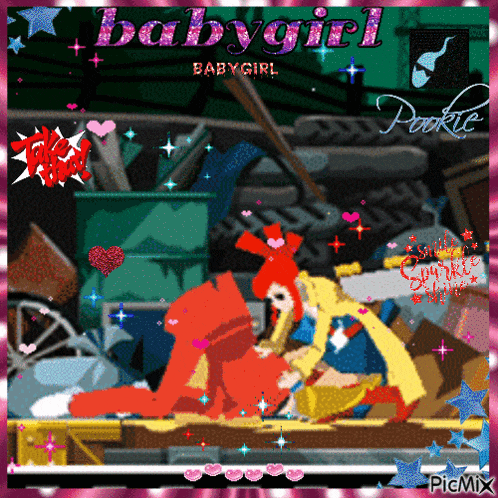 a picture of a girl and a boy with the words babygirl babygirl on it
