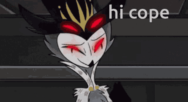 a cartoon character with a crown on his head and the words hi cope below him