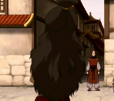 a cartoon character is standing in front of a building .