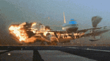 a plane is on fire with the word norwegian on the side of it
