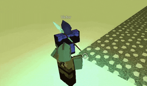 a video game character named victor is standing in a room