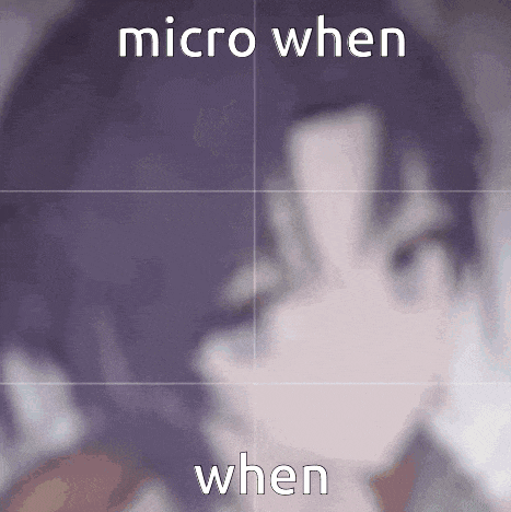 a close up of a person 's face with the words micro when when below it .