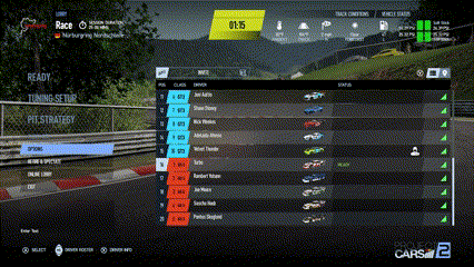 a screenshot of a video game showing a race starting at 1:15