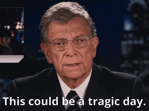 a man in a suit and tie is talking about a tragic day