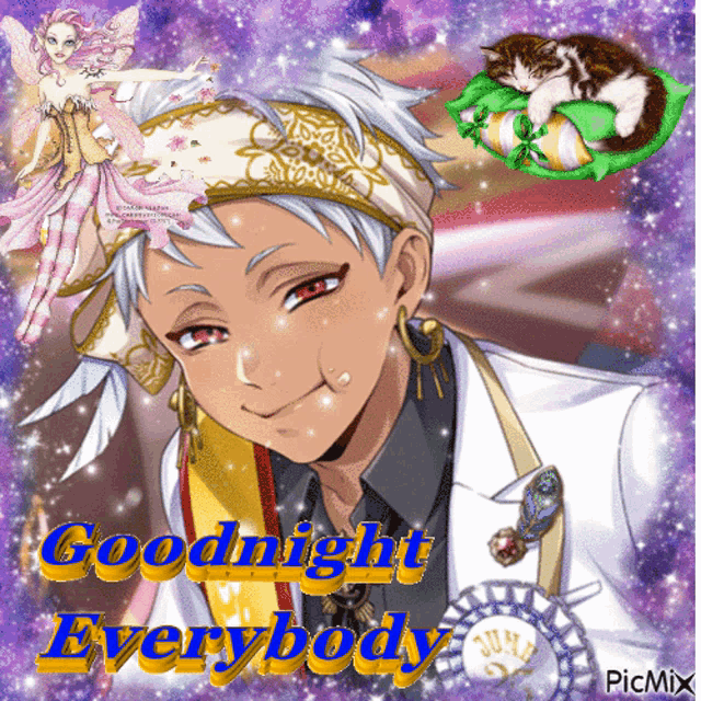 a picture of a man with the words goodnight everybody on the bottom