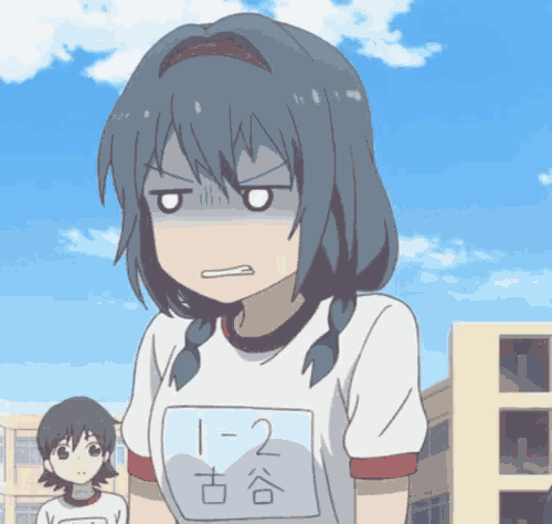 a girl wearing a shirt with 1-2 on it