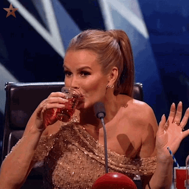 Thumbs Up For The Drink Bgt GIF - Thumbs Up For The Drink Bgt Britains Got Talent GIFs