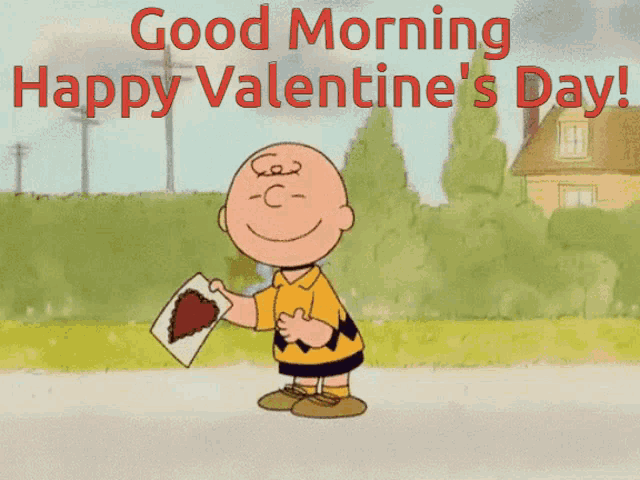 Good Morning Happy Valentines Day GIF - Good Morning Happy Valentines Day Charlie Brown GIFs