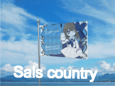 a flag with a girl on it that says thank you salt country