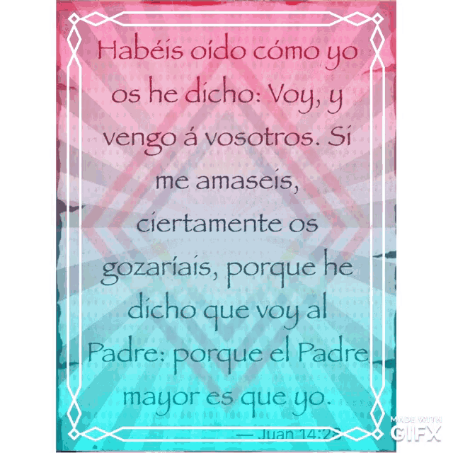 a poster with a quote from juan 14:27 in spanish
