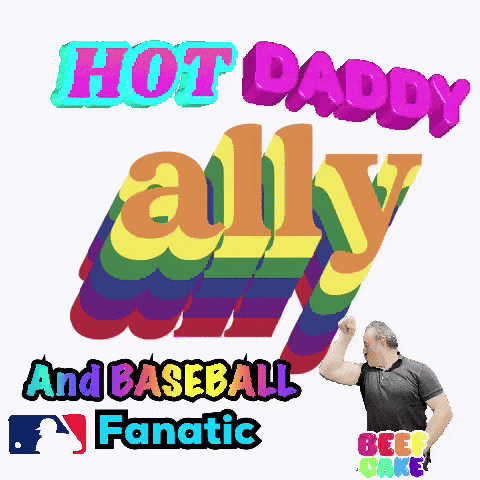a poster that says hot daddy ally and baseball fanatic on it