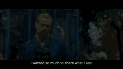 a man in a blue coat says i wanted so much to share what i see ..