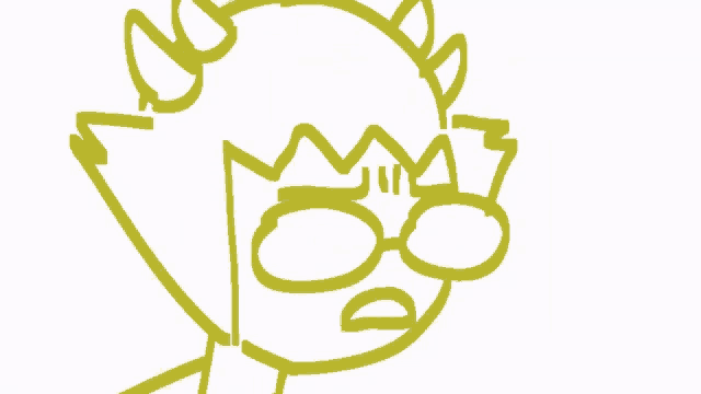 a drawing of a person wearing glasses and a crown on their head