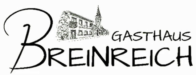 a logo for a restaurant called gasthaus breitreich