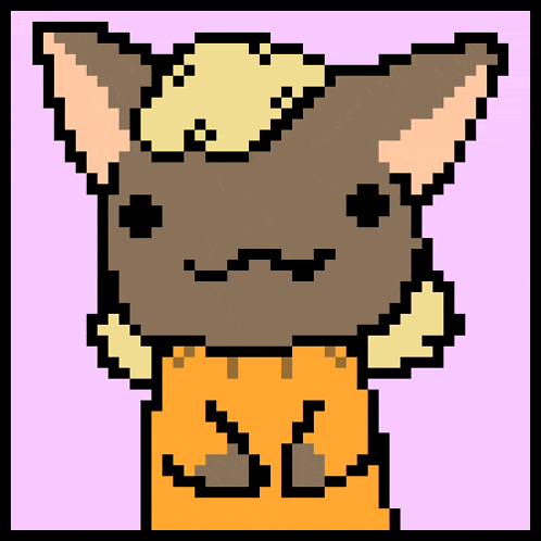 a pixel art drawing of a person 's head with a purple background