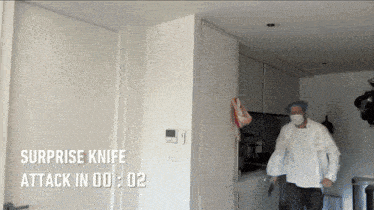 a surprise knife attack in 00:02:00 is shown