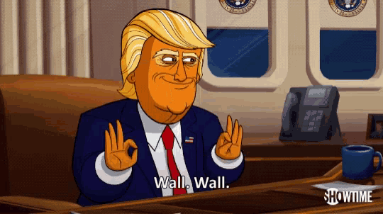 a cartoon of donald trump giving an ok sign