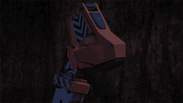 a close up of a robot with a light on its face