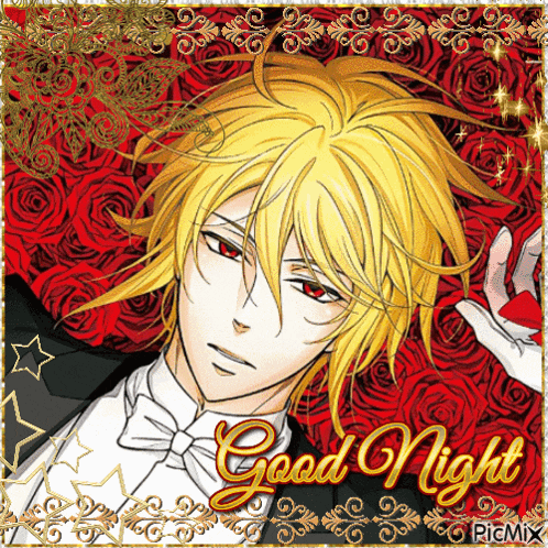a greeting card with a man in a tuxedo and bow tie says good night