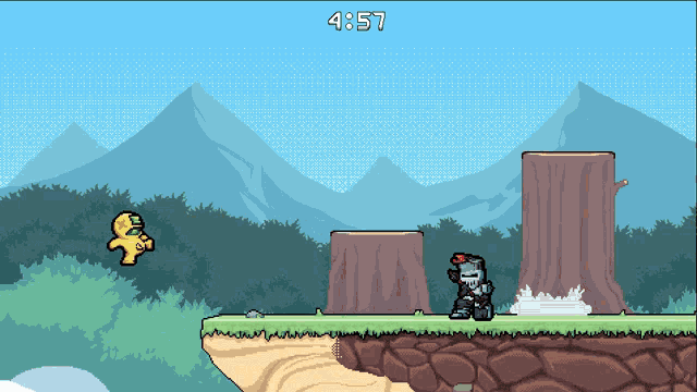 a video game with a time of 4.57 on the screen