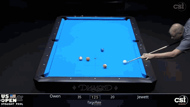 a pool table with a blue cloth that says diamond