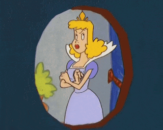 a cartoon of a princess with a crown on her head