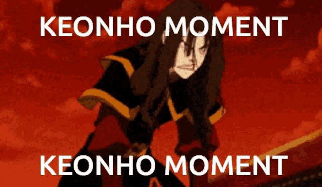 a picture of a woman with the words keonho moment on the bottom