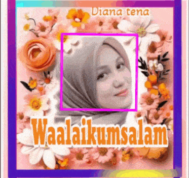 a picture of a woman in a hijab with the words waalaikumsalam on the bottom