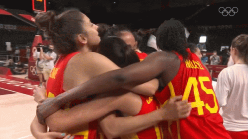 Group Hug Spain Basketball Team GIF - Group Hug Spain Basketball Team Nbc Olympics GIFs