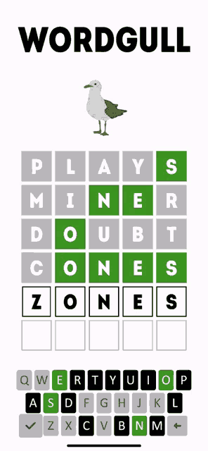 a screenshot of a game called wordgull