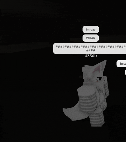 a white cat with a striped shirt says im gay whar # 33db how