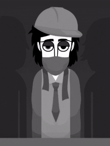 a cartoon of a man wearing a mask and a hat