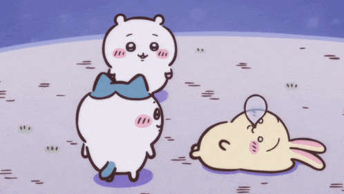 a cartoon of a hamster and two rabbits