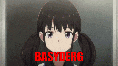 a picture of a girl with the name basyderg on the bottom