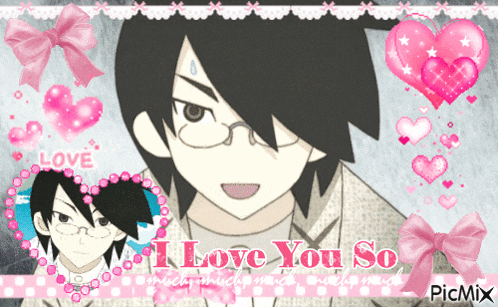 a picture of a boy with glasses and the words i love you so on the bottom