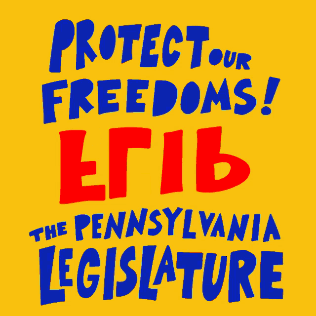 a yellow sign that says " protect our freedoms "