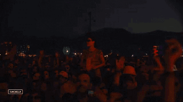 a crowd of people at a concert with a sign that says cancelella on it