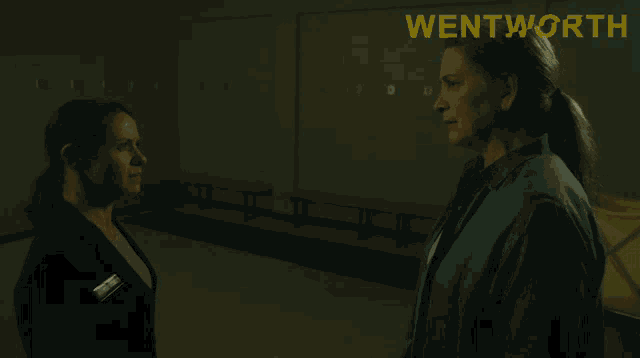 a poster for wentworth shows two women talking