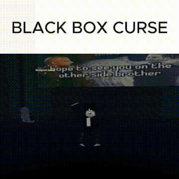 a picture of a explosion with the words black box curse