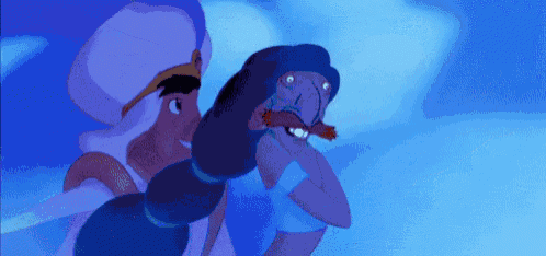 a cartoon of a man and a woman standing next to each other .