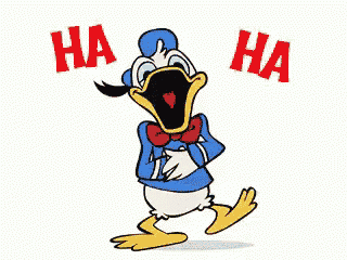 a cartoon of donald duck is laughing with his mouth open