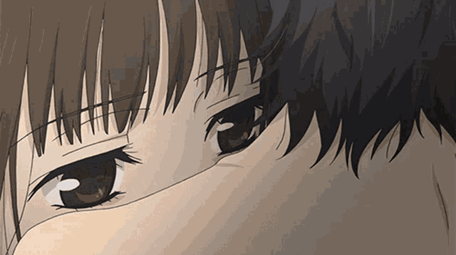 a close up of a person 's eye with a few lines visible