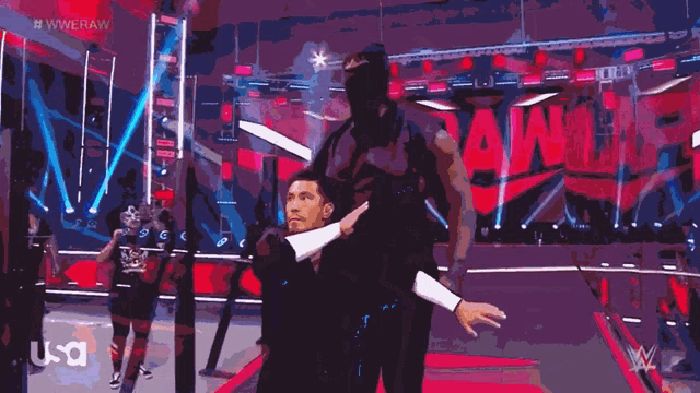 a wrestling match is being shown on usa