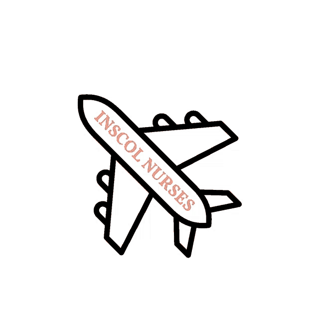 a drawing of an airplane with the words inscoil nurses on the side